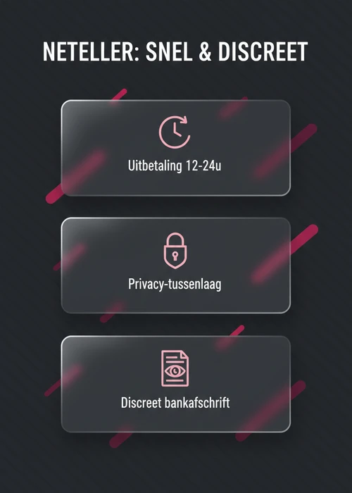 Afbeelding van een Neteller logo naast een stapel fiches en munten, symboliserend snelle casino uitbetalingen in België.